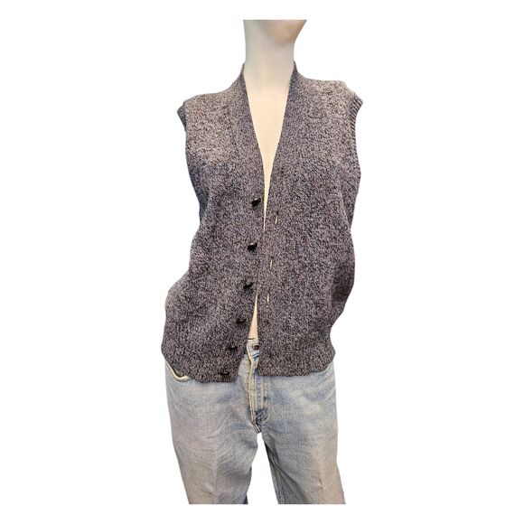 Harbor Bay Blue Wool Blend Sweater Vest Mens Size Medium Vintage 80's - Picture 2 of 9